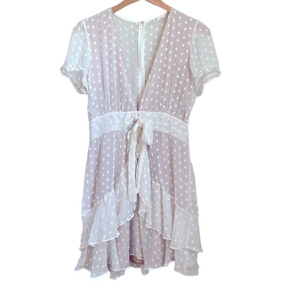 For Love & Lemons Women M Ruffle Mini Dress Star Firecracker V-Neck Romantic - Picture 1 of 14